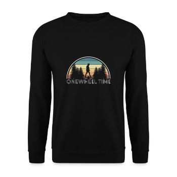 Onewheel Time Shirt Vintage Retro Gift - Unisex Sweatshirt - black - Front - Alina (178cm) & Michal (187cm)