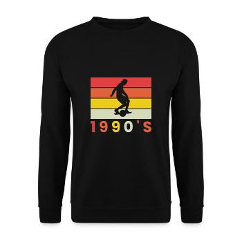 Chemise rétro onewheel vintage des années 1990 - Sweat-shirt Unisexe - noir - Devant - Alina (178cm) & Michal (187cm)