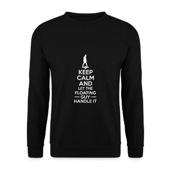Keep Calm And Let The Floating Guy Handle It - Unisex Pullover - Schwarz - Vorne - Alina (178cm) & Michal (187cm)