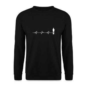 Rythme cardiaque Ligne cardiaque Fréquence cardiaque Onewheel - Sweat-shirt Unisexe - noir - Devant - Alina (178cm) & Michal (187cm)