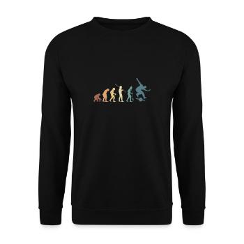 Cadeau de chemise Vintage Retro Evolution Onewheel - Sweat-shirt Unisexe - noir - Devant - Alina (178cm) & Michal (187cm)
