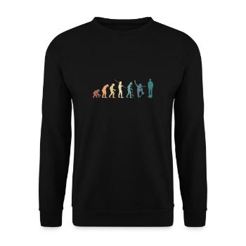 Vintage Retro Evolution Onewheel Shirt Gift - Unisex Sweatshirt - black - Front - Alina (178cm) & Michal (187cm)