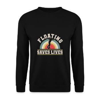 Floating Saves Lives Shirt Gift - Unisex Sweatshirt - black - Front - Alina (178cm) & Michal (187cm)