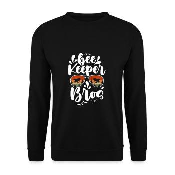 Bee Keeper Bros Shirt Gift Beekeeper - Unisex Sweatshirt - black - Front - Alina (178cm) & Michal (187cm)