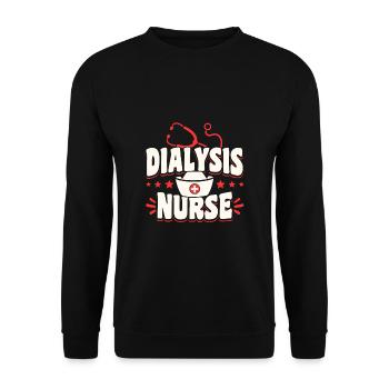 Dialysis Nurse Krankenschwester Nieren - Unisex Pullover - Schwarz - Vorne - Alina (178cm) & Michal (187cm)