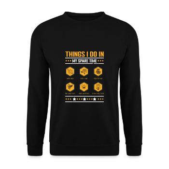 Things I Do In My Spare Time Beekeeper Imker - Unisex Pullover - Schwarz - Vorne - Alina (178cm) & Michal (187cm)