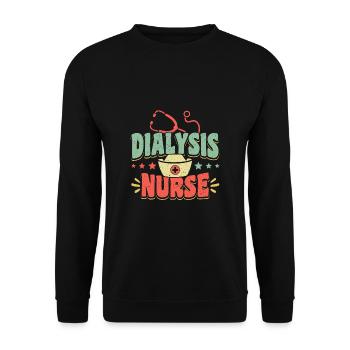 Dialysis Nurse Krankenschwester Nieren - Unisex Pullover - Schwarz - Vorne - Alina (178cm) & Michal (187cm)