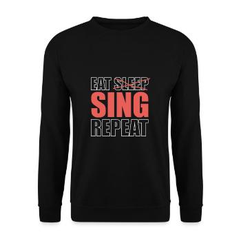 Manger dormir chanter répéter chemise - Sweat-shirt Unisexe - noir - Devant - Alina (178cm) & Michal (187cm)