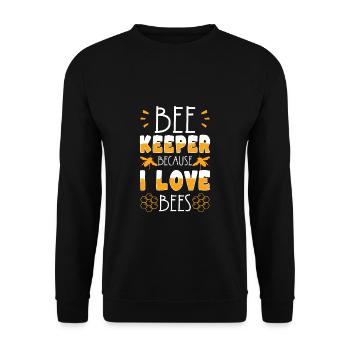 Bee Keeper Because I Love Bees Shirt Beekeeper - Unisex Sweatshirt - black - Front - Alina (178cm) & Michal (187cm)