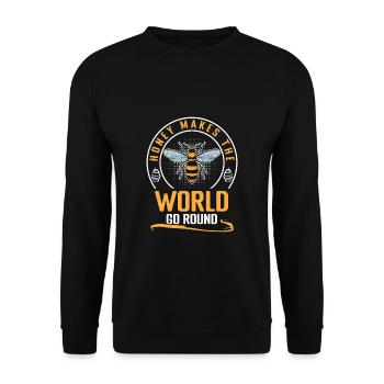 Honey Makes The World Go Round Shirt Geschenk - Unisex Pullover - Schwarz - Vorne - Alina (178cm) & Michal (187cm)