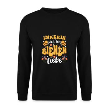 Imkerin Weil Ich Bienen Liebe Shirt Geschenk - Unisex Pullover - Schwarz - Vorne - Alina (178cm) & Michal (187cm)
