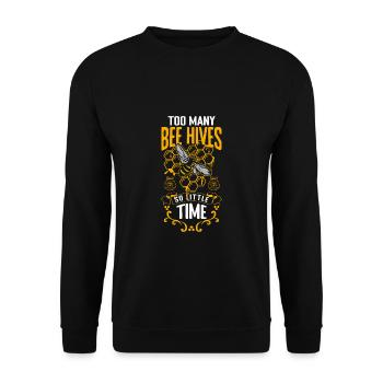 Too Many Bee Hives So Little Time Shirt Geschenk - Unisex Pullover - Schwarz - Vorne - Alina (178cm) & Michal (187cm)
