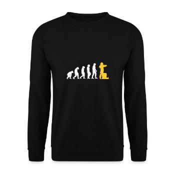 Evolution Beekeeper Imker Shirt Geschenk - Unisex Pullover - Schwarz - Vorne - Alina (178cm) & Michal (187cm)