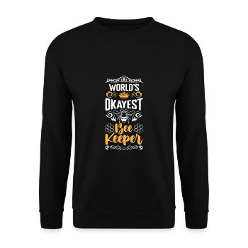 Worlds Okayest Bee Keeper Shirt Gift - Unisex Sweatshirt - black - Front - Alina (178cm) & Michal (187cm)