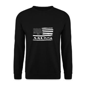 USA Flag America Flag Wrestling Shirt - Unisex Sweatshirt - black - Front - Alina (178cm) & Michal (187cm)