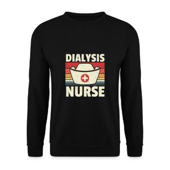 Dialysis Nurse Shirt Vintage Retro - Unisex Sweatshirt - black - Front - Alina (178cm) & Michal (187cm)
