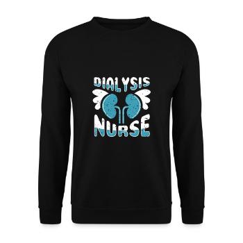 Dialysis Nurse Shirt Gift - Unisex Sweatshirt - black - Front - Alina (178cm) & Michal (187cm)