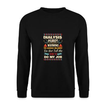 Dialysis Nurse Shirt Gift - Unisex Sweatshirt - black - Front - Alina (178cm) & Michal (187cm)