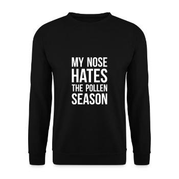 Mon nez déteste la chemise de saison du pollen - Sweat-shirt Unisexe - noir - Devant - Alina (178cm) & Michal (187cm)