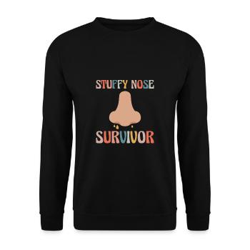 Cadeau de chemise de survivant au nez étouffant - Sweat-shirt Unisexe - noir - Devant - Alina (178cm) & Michal (187cm)