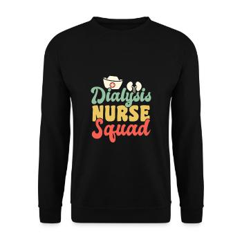 Dialysis Nurse Squad Shirt Gift - Unisex Sweatshirt - black - Front - Alina (178cm) & Michal (187cm)