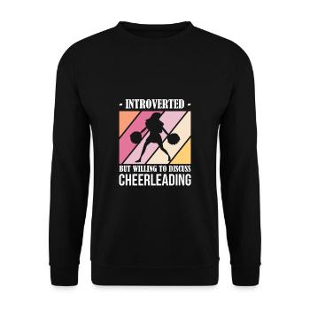 Introverted But Willing to Discuss Cheerleading - Unisex Sweatshirt - black - Front - Alina (178cm) & Michal (187cm)