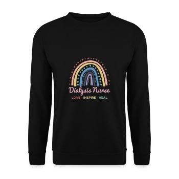 Dialysis Nurse Shirt - Unisex Sweatshirt - black - Front - Alina (178cm) & Michal (187cm)