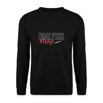 Dialysis Nurse Shirt Gift - Unisex Sweatshirt - black - Front - Alina (178cm) & Michal (187cm)