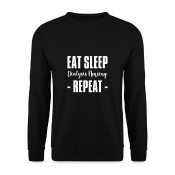 Manger dormir Dialyse Infirmière Répéter Chemise - Sweat-shirt Unisexe - noir - Devant - Alina (178cm) & Michal (187cm)