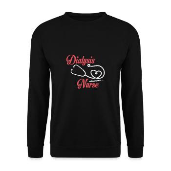 Dialysis Nurse Shirt - Unisex Sweatshirt - black - Front - Alina (178cm) & Michal (187cm)