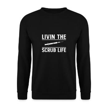 Livin The Scrub Life Dialysis Nurse - Unisex Sweatshirt - black - Front - Alina (178cm) & Michal (187cm)