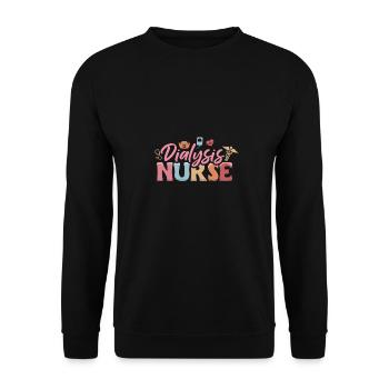 Dialysis Nurse Shirt Gift - Unisex Sweatshirt - black - Front - Alina (178cm) & Michal (187cm)