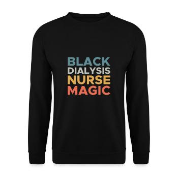 Black Dialysis Nurse Magic - Unisex Sweatshirt - black - Front - Alina (178cm) & Michal (187cm)