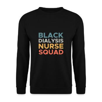 Chemise noire de l’escouade infirmière en dialyse - Sweat-shirt Unisexe - noir - Devant - Alina (178cm) & Michal (187cm)