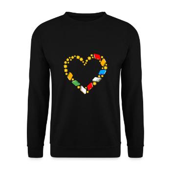 Herz Bibliothekarin Shirt Geschenk - Unisex Pullover - Schwarz - Vorne - Alina (178cm) & Michal (187cm)