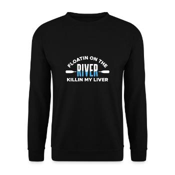 Cadeau de chemise Floatin On The River - Sweat-shirt Unisexe - noir - Devant - Alina (178cm) & Michal (187cm)