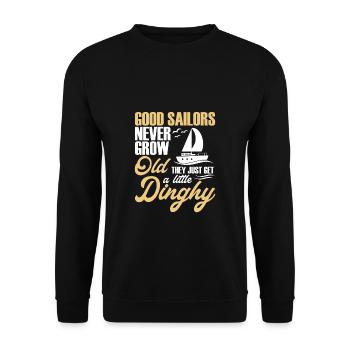 Good Sailors Never Grow Old They... - Unisex Pullover - Schwarz - Vorne - Alina (178cm) & Michal (187cm)