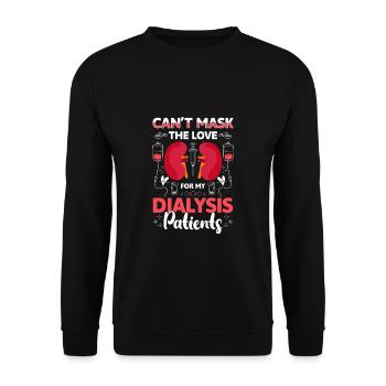 Cant Mask L’amour pour mes patients dialysés - Sweat-shirt Unisexe - noir - Devant - Alina (178cm) & Michal (187cm)