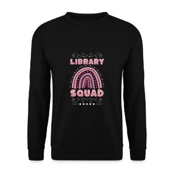 Cadeau de bibliothèque de chemises d’escouade de bibliothèque - Sweat-shirt Unisexe - noir - Devant - Alina (178cm) & Michal (187cm)