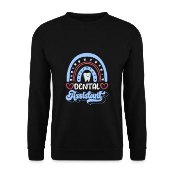 Dental Assistant Shirt Geschenk Zahnarzt - Unisex Pullover - Schwarz - Vorne - Alina (178cm) & Michal (187cm)