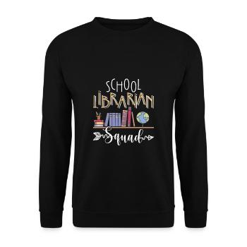 School Librarian Squad Shirt Gift - Unisex Sweatshirt - black - Front - Alina (178cm) & Michal (187cm)
