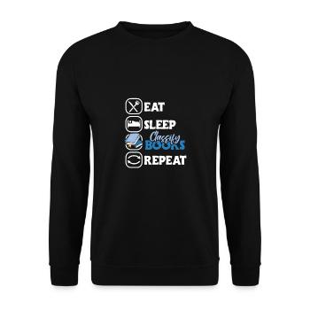 Manger du sommeil Classer les livres Répéter la chemise - Sweat-shirt Unisexe - noir - Devant - Alina (178cm) & Michal (187cm)