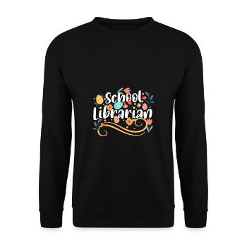 School Librarian Geschenk Schule - Unisex Pullover - Schwarz - Vorne - Alina (178cm) & Michal (187cm)