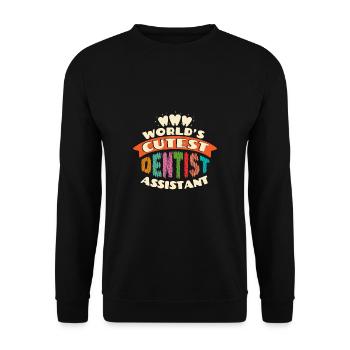 Worlds Cutest Dentist Assistant - Unisex Pullover - Schwarz - Vorne - Alina (178cm) & Michal (187cm)