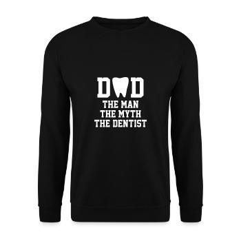 Papa L’homme Le mythe La chemise du dentiste - Sweat-shirt Unisexe - noir - Devant - Alina (178cm) & Michal (187cm)