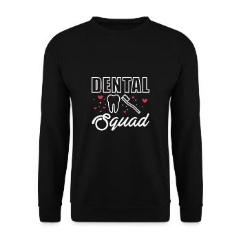 Dental Squad Shirt Geschenk Zahnarzt - Unisex Pullover - Schwarz - Vorne - Alina (178cm) & Michal (187cm)