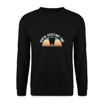 Cadeau de chemise Time Shirt d’assistante dentaire - Sweat-shirt Unisexe - noir - Devant - Alina (178cm) & Michal (187cm)