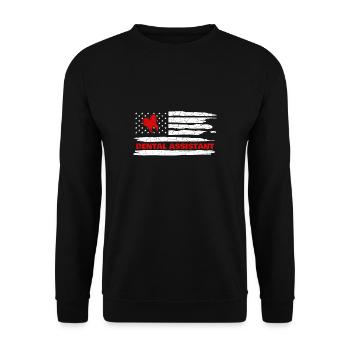 USA Flag America Fahen Dentiste - Sweat-shirt Unisexe - noir - Devant - Alina (178cm) & Michal (187cm)