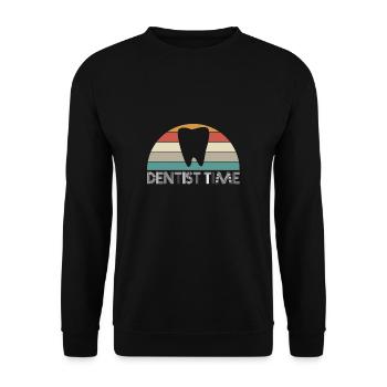 Dentiste Time Vintage Retro Zahnarzt - Sweat-shirt Unisexe - noir - Devant - Alina (178cm) & Michal (187cm)