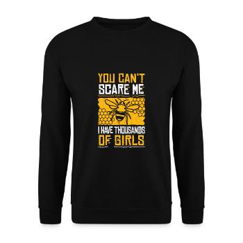 You Cant Scare Me I Havee Thousends Of Girls - Unisex Pullover - Schwarz - Vorne - Alina (178cm) & Michal (187cm)